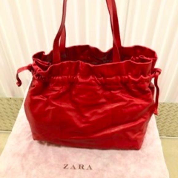 ZARA LEATHER Tote Shoulder Bag, M, NWT - Picture 4 of 8
